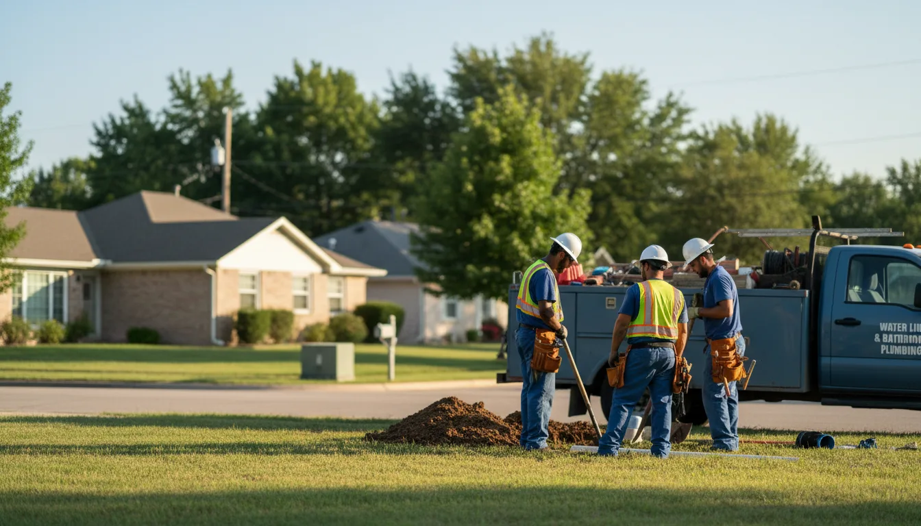 Residential water line and bathroom plumbing service in Jones, LA